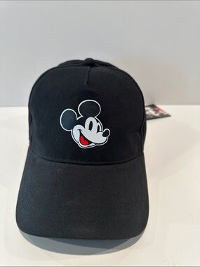NWT Disney Mickey Mouse Black Baseball Cap with adjustable back.
